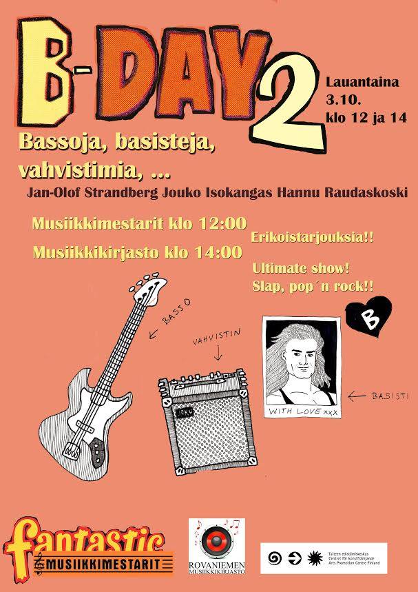 B-Day2 Rovaniemen musiikkikirjastossa 3.10. klo 14 alkaen.