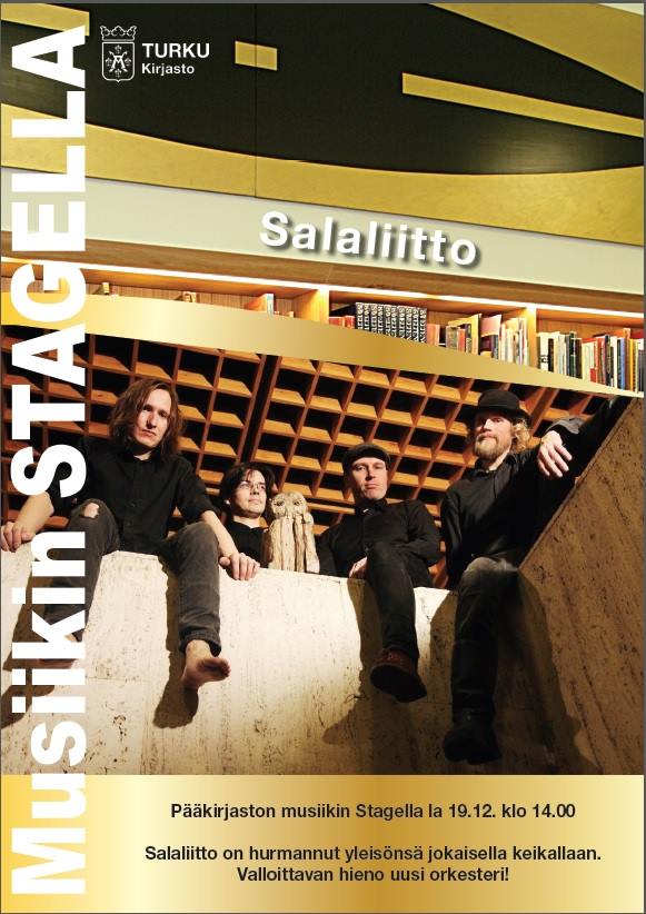 Nelihenkinen Salaliitto esiintyy akustisesti Turun musiikkikirjastossa lauantaina 19. joulukuuta. Keikka alkaa klo 14.