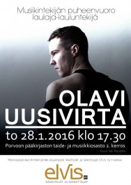 Olavi Uusivirta vierailee Porvoon pääkirjaston taide- ja musiikkiosastolla torstaina 28. tammikuuta 2016.