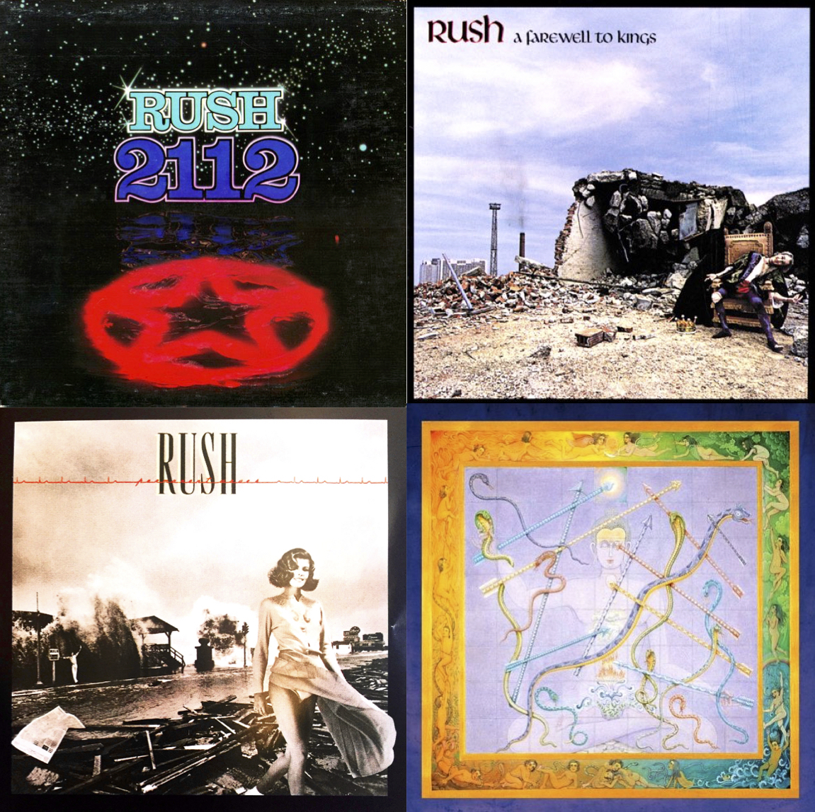 Rush: 2112, A Farewell To Kings, Permanent Waves, Snakes & Arrows.