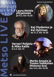 Metso LIVE keväällä 2018: Moisiosta Pohjolaan, Chydenius/Hyttisestä Annala/Saikkoseen.