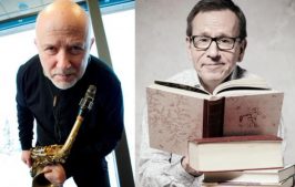 Sanoin ja sävelin! Jazzmuusikko Pentti Lahti ja kirjallisuustoimittaja Seppo Puttonen esiintyvät Espoon Tapanilan kirjastossa 20. syyskuuta 2018.