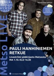 Pauli Hanhiniemen Retkue esiintyy Tampereen pääkirjasto Metsossa maanantaina 1. lokakuuta 2018.