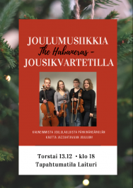 Jousikokoonpano The Habaneras esiintyy Oulun pääkirjastossa torstaina 13. joulukuuta 2018.