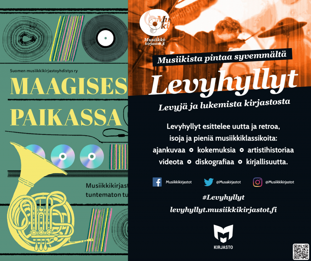 Maagisessa paikassa ja Levyhyllyt -kollaasi 12.8.2021.