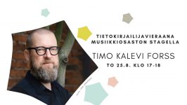 Timo Kalevi Forss vierailee Turun musiikkikirjastossa to 25.8.2022. Kuva: Toni Härkönen