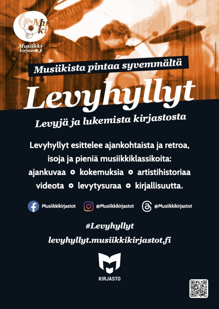 Levyhyllyt-juliste 2025. Harri Oksanen ja Tuomas Pelttari