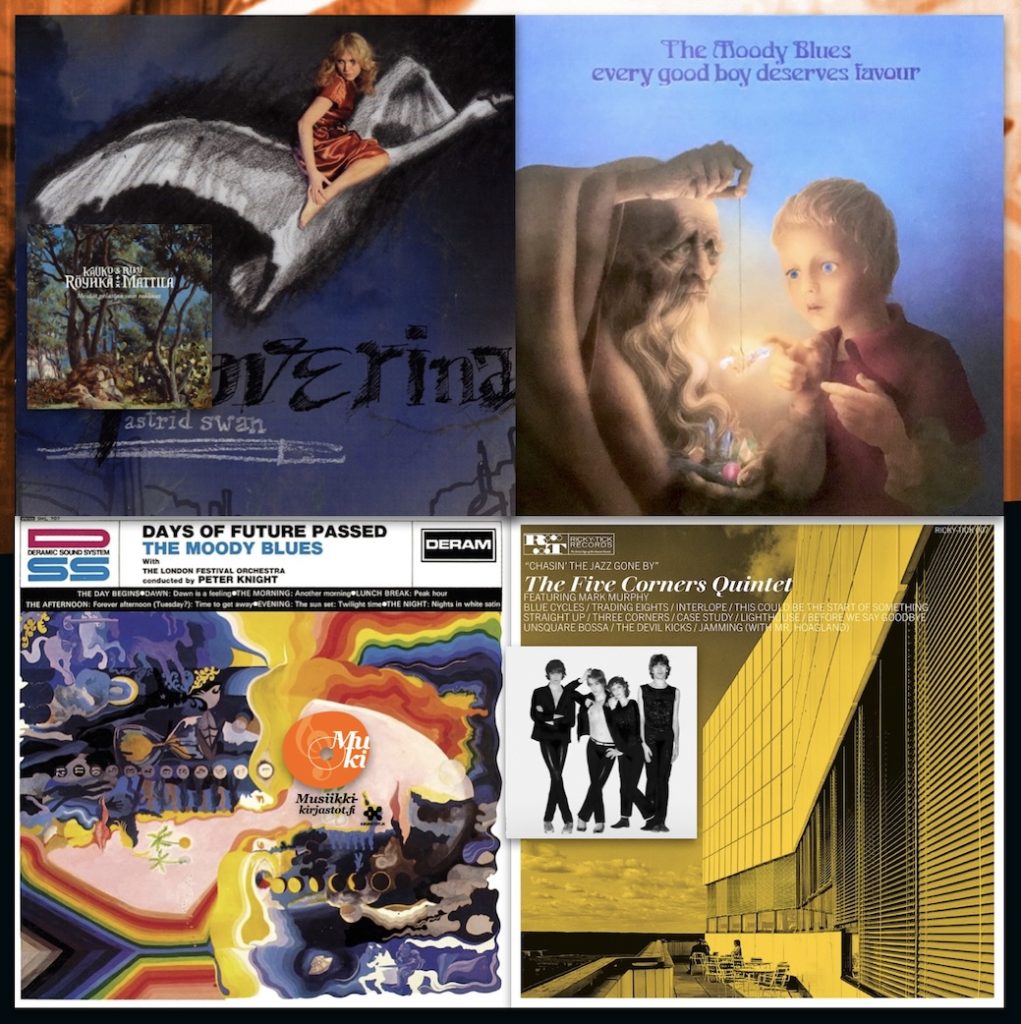 Kuusi uusinta Levyhyllyissä 16.9.2025 • • The Moody Blues Osa 2 •• The Five Corners Quintet •• Astrid Swan •• 
The Moody Blues '64–'69 •• Kauko Röyhkä ja Riku Mattila •• Téléphone