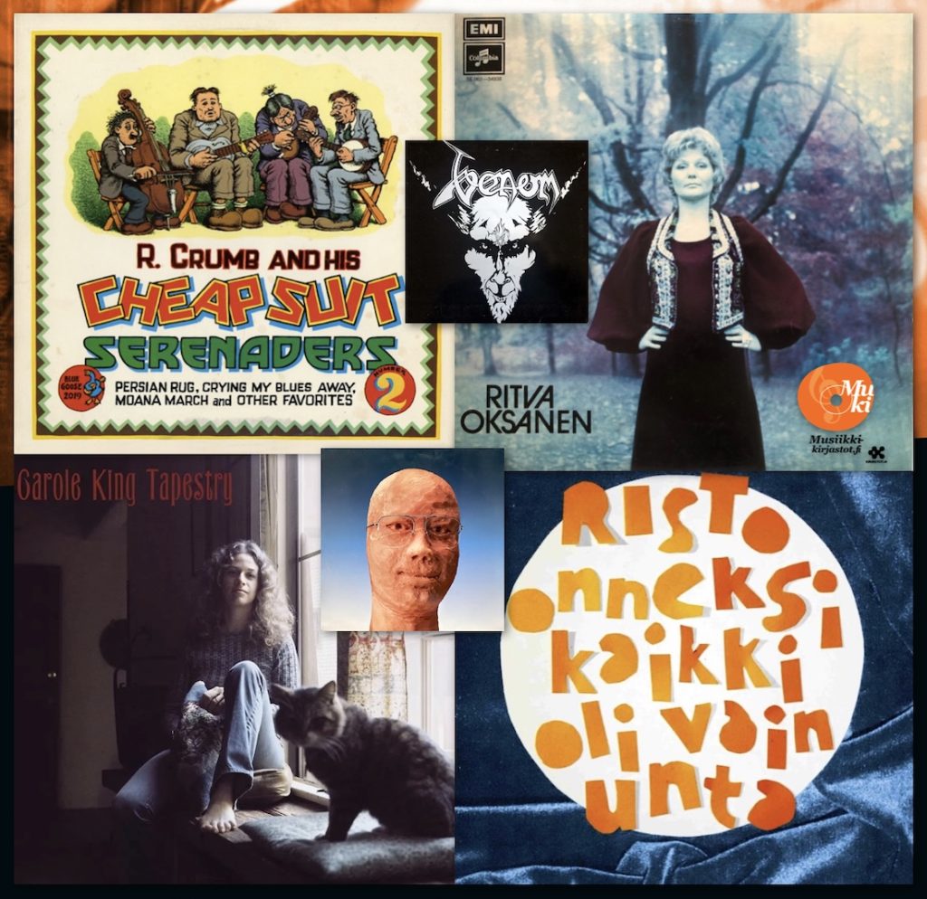 Kuusi uusinta Levyhyllyissä 9.4.2026 • Ritva Oksanen •• Risto •• Robert Crumb •• Carole King •• Sielun Veljet osa 2 •• Venom