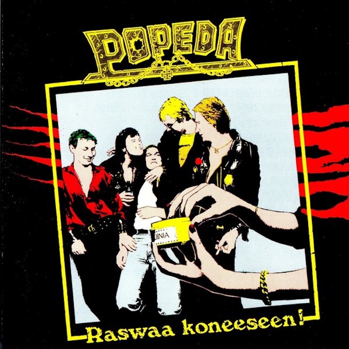 Popeda: Raswaa koneeseen! (Poko Rekords 1980). Kansi: J.K. Juntunen