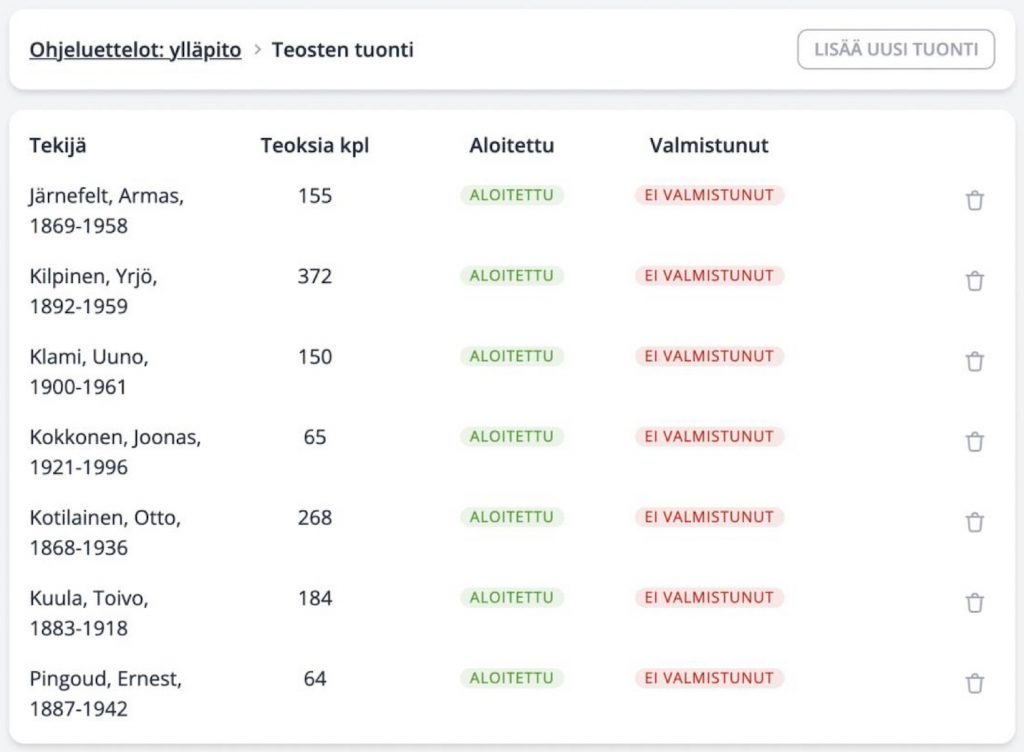 Ensimmäinen erä ohjeluetteloita matkalla tietokantaan. Kuva: Jaska Järvilehto