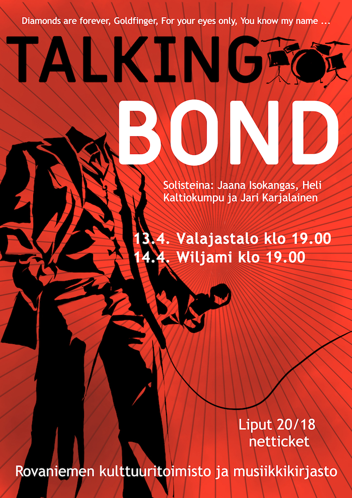 Talking Bond. Rovaniemen kulttuuritoimisto ja musiikkikirjasto. Kuva: Rovaniemen kaupunginkirjasto