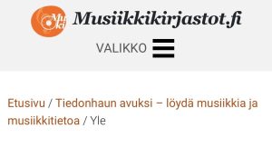 Musiikkikirjastot.fi:n murupolun esimerkki 10.4.2026. Mobiili.