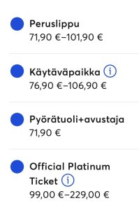 Konsertti- ja urheilulippujen hinnat ovat nousseet viime vuosina merkittävästi.