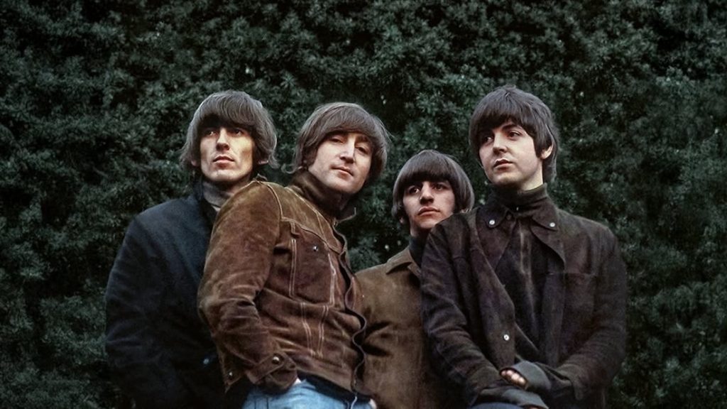 The Beatles eli George Harrison, John Lennon, Ringo Starr ja Paul McCartney Rubber Soul -albumin aikaan. Kuva: The Beatles Facebook