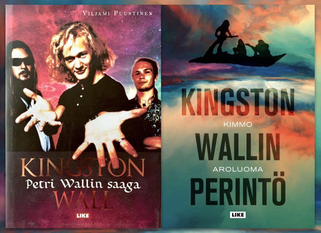 Viljami Puustisen kirja Kingston Wall – Petri Wallin saaga julkaistiin vuonna 2014 (Like). Kimmo Aroluoman teos Kingston Wallin perintö ilmestyi Likeltä 2023.