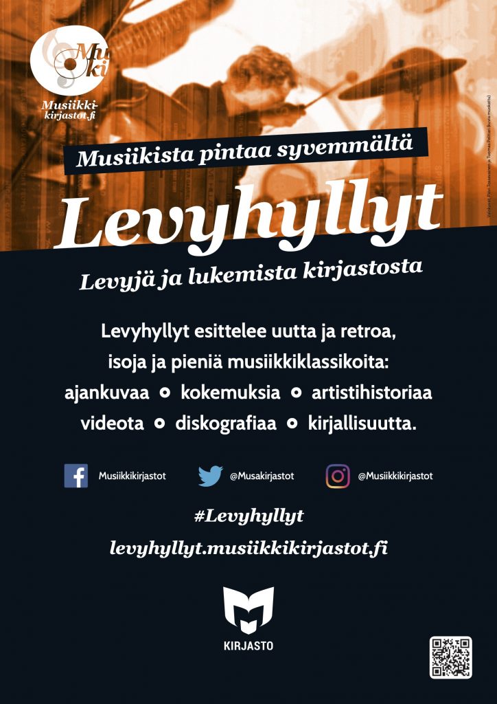 Levyhyllyt-juliste. Harri Oksanen 2021.