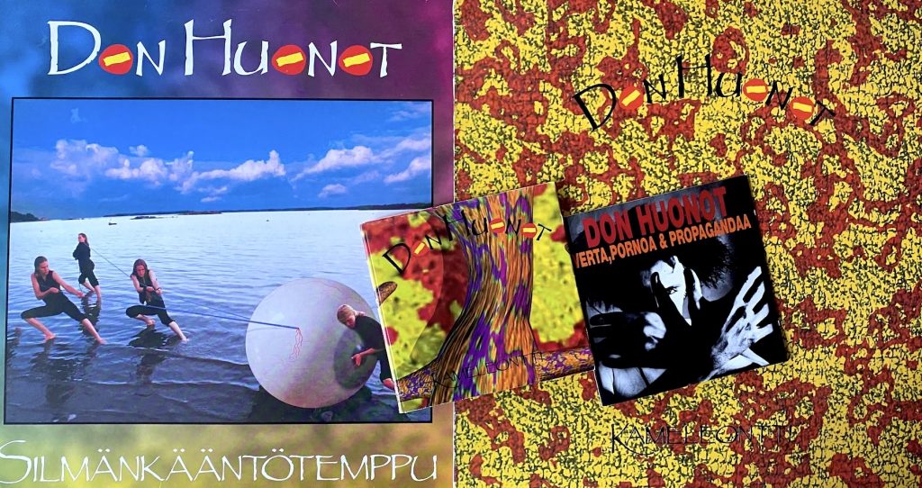 Don Huonot -albumituotantoa 1991–1994: Silmänkääntötemppu, Kameleontti ja Verta, pornoa ja propagandaa. Kuva: Tuomas Pelttari