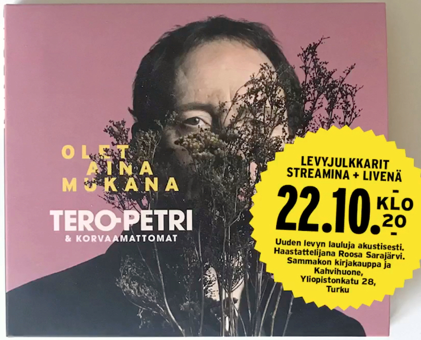 Tero-Petri & Korvaamattomat -albumin Olet aina mukana levynjulkkareita vietettiin 22. lokakuuta 2021. Kuva: Sammakko / Facebook-live