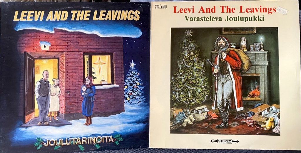 Leevi And The Leavings -joululevytykset 1988 ja 1990: 12" EP Joulutarinoita ja albumi Varasteleva Joulupukki. Kuva: Tuomas Pelttari