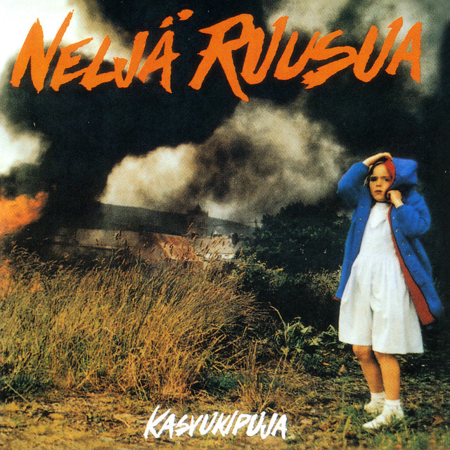 Neljä Ruusua: Kasvukipuja (Parlophone/EMI 1987). Kansikuva: Jouko Lehtola