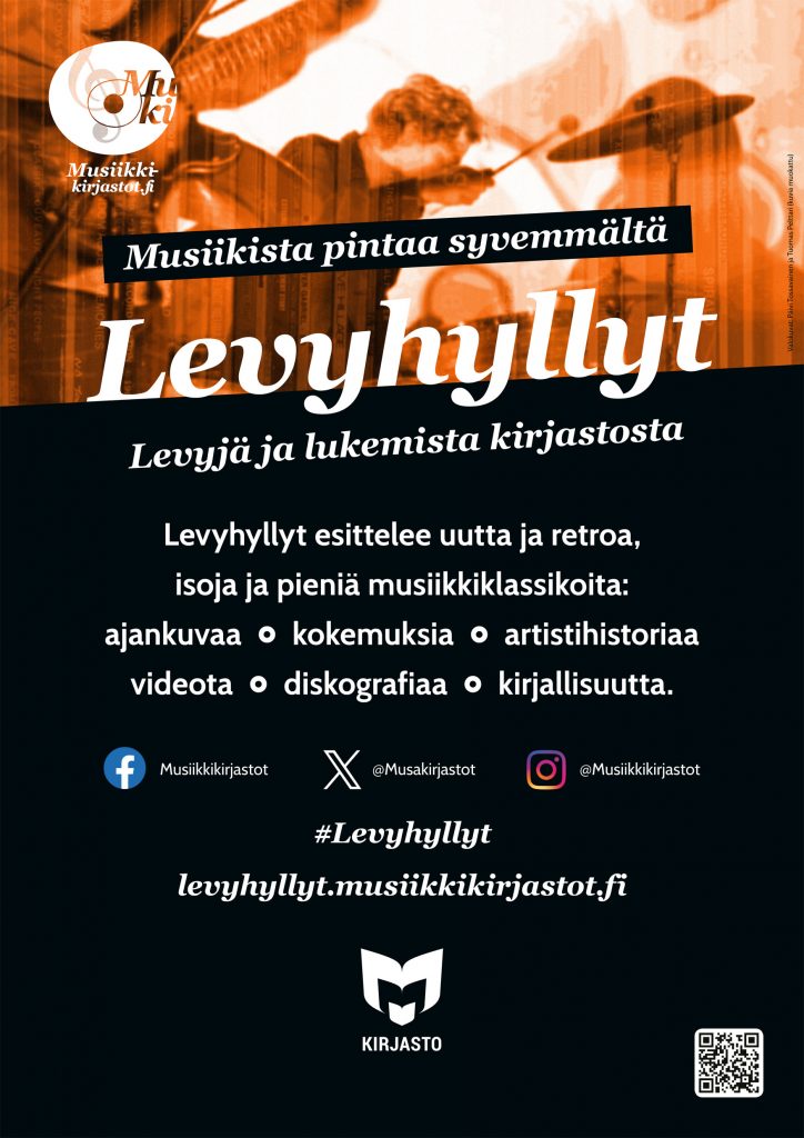 Levyhyllyt-juliste 2023. Harri Oksanen & Tuomas Pelttari