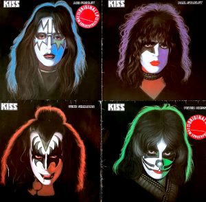 Kiss-jäsenten Ace Frehley, Paul Stanley, Peter Criss ja Gene Simmons sooloalbumit julkaistiin vuonna 1978. Kollaasi: Marko Niemelä