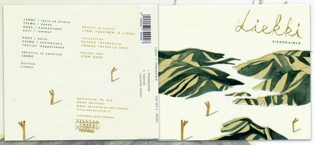 Korpilta irrotettu Liekki-single Pienokainen ilmestyi keväällä 2003. Kansitaide: Jenni Rope