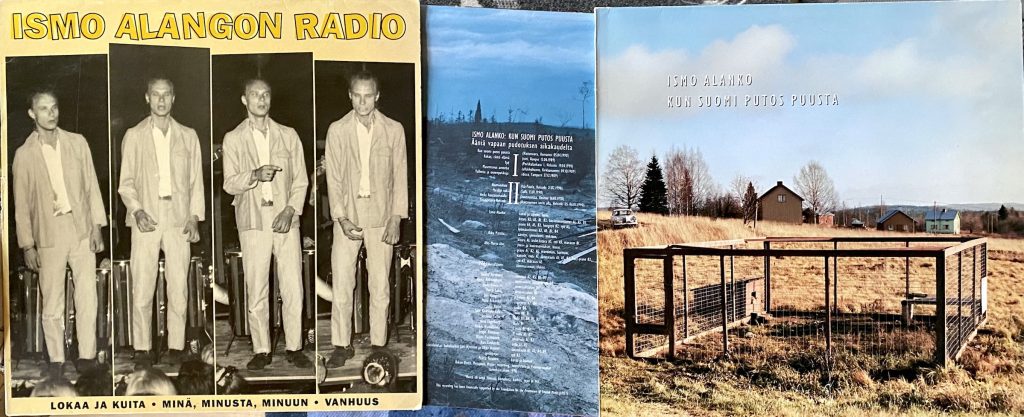 Ismo Alangon Radio: Lokaa ja kuita • 12" (Poko Rekords 1989) • Kun Suomi putos puusta (Seal On Velvet 1990). Kollaasi: Tuomas Pelttari 24.3.2026