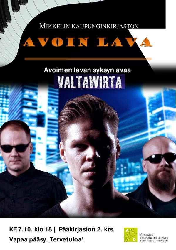Valtawirta konsertoi Mikkelin kirjastossa 7. lokakuuta. 