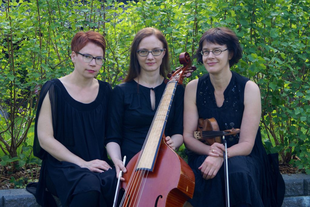 Barokkitriossa soittavat Tiina Aho-Erola, Maija Lampela ja Anna Orasmaa.